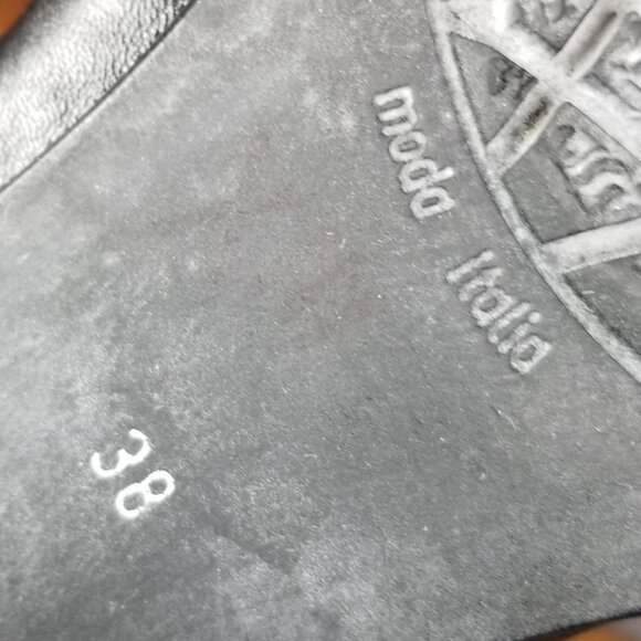 Black fur lined Italian Leather Tall boots with super adjustable calf size 7 - Picture 14 of 15